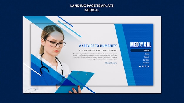 Free PSD landing page for coronavirus vaccination