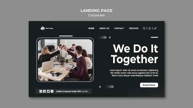 Free PSD landing page corporate ad template
