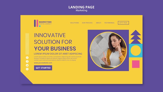 Free PSD landing page for creative marketing agency