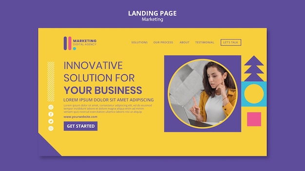 Landing page for creative marketing agency