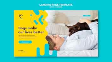 Free PSD landing page for dog lovers with female owner