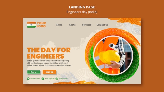 Landing page for engineers day celebration