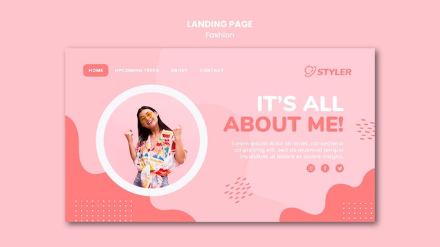 Free PSD landing page fashion ad template