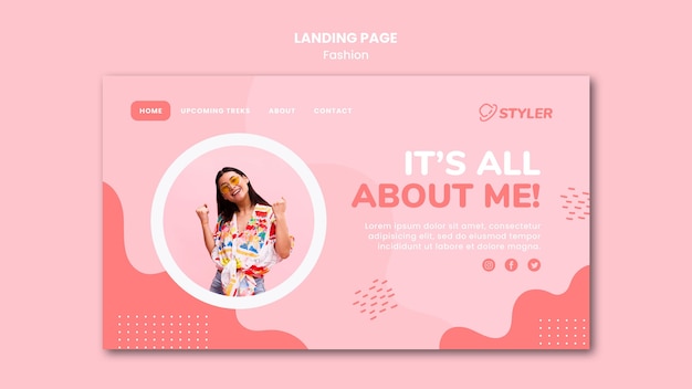 PSD gratuito modello di annuncio di moda per pagina di destinazione