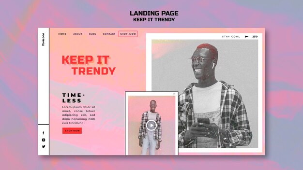 Free PSD landing page fashion store template