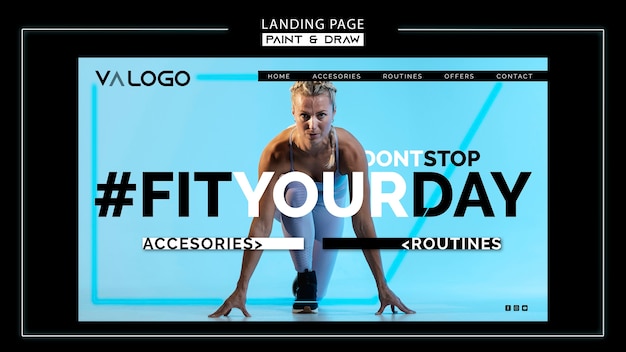 Landing page for fitness training