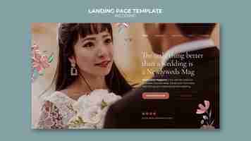 Free PSD landing page for floral wedding