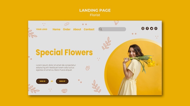 Landing page florist shop template