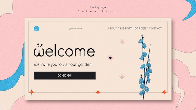 Free PSD landing page for flower garden