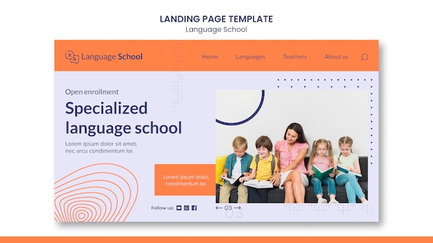 無料PSD 語学学校のランディングページ