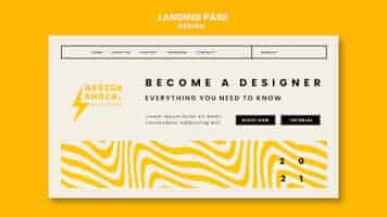 Free PSD landing page for graphic design courses