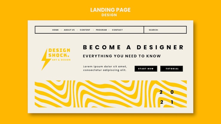 Free PSD landing page for graphic design courses