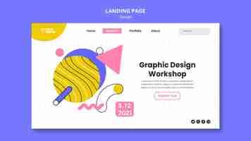 Free PSD landing page for graphic design