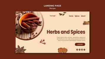 Free PSD landing page herbs and spices template