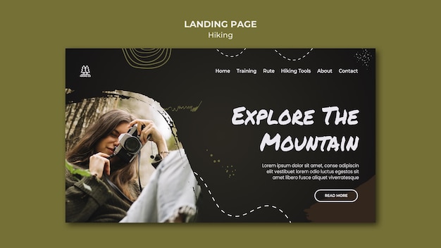 Landing page hiking ad template