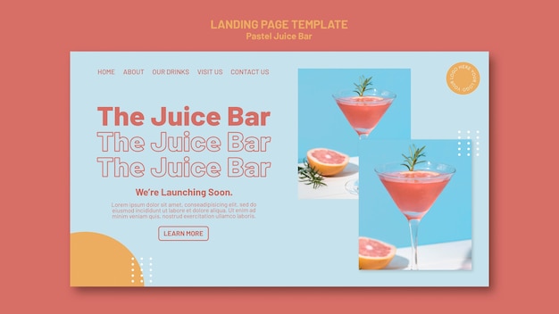 Free PSD landing page juice bar template