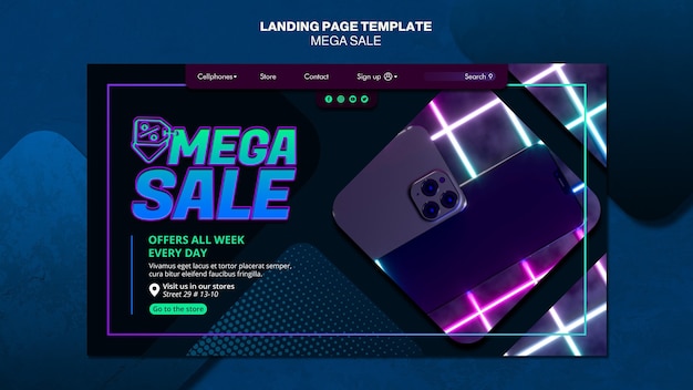 Landing page for mega sale