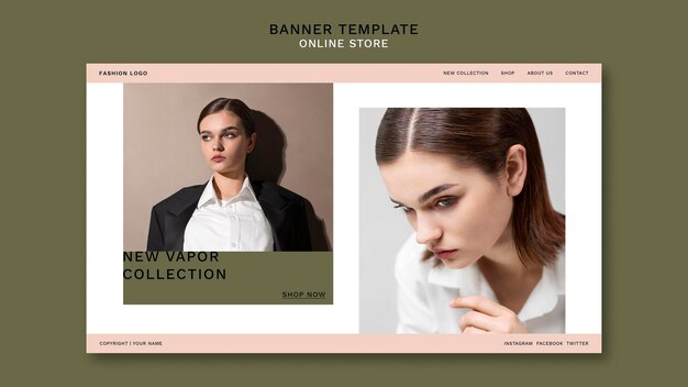 Landing page for minimalistic online fashion store