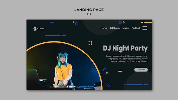 Free PSD landing page for music festival