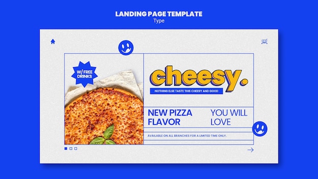 Free PSD landing page for new cheesy pizza flavor