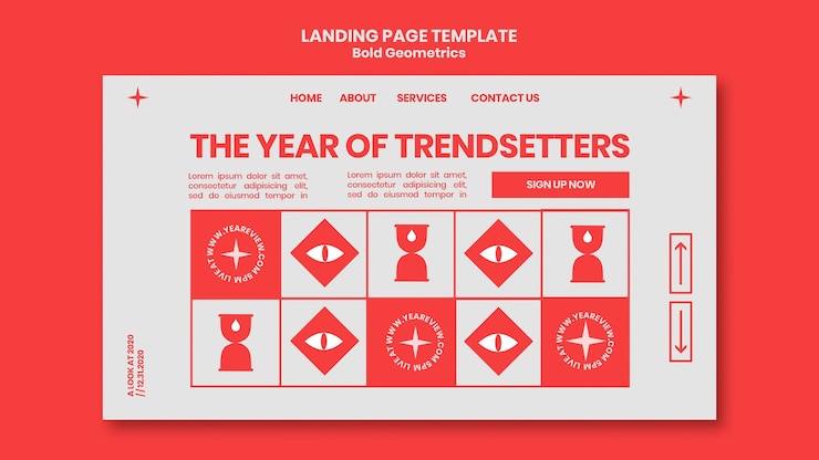 Free PSD landing page for new year review and trends