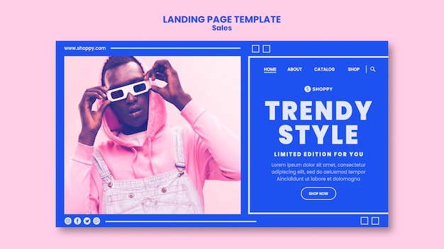 Free PSD landing page outlet sale template