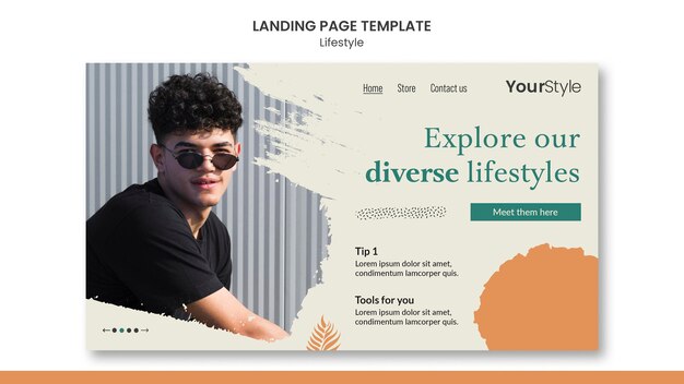 Landing page for personal lifestyle