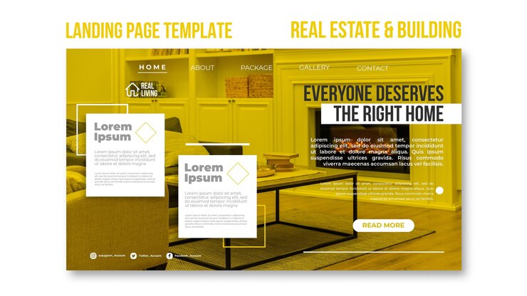 Free PSD landing page for real estate and building