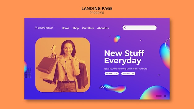 Free PSD landing page shopping ad template