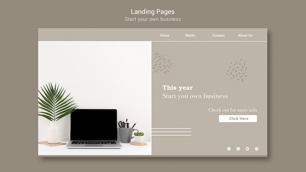 Landing Page Template for Starting Your Own Business – Free PSD Download