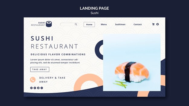 landing page for sushi restaurant