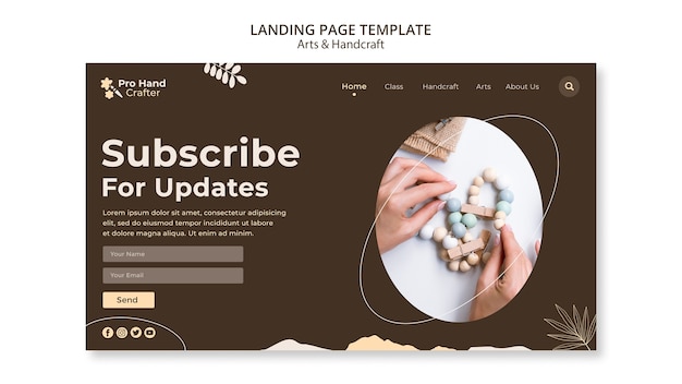 Landing page template for arts and handcraft