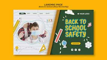 PSD gratuito modello di pagina di destinazione per tornare alla stagione scolastica