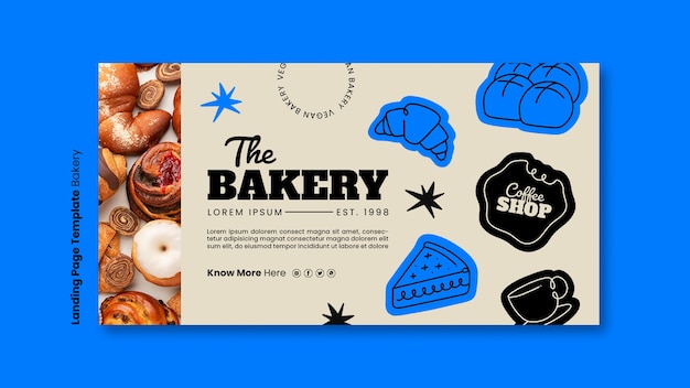 Landing Page Template for Bakery and Coffee Shop | Free PSD Download