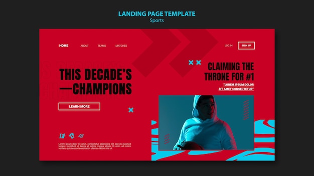 Free PSD landing page template for basketball game