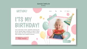 Free PSD landing page template for birthday party celebration