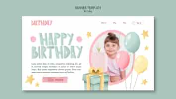 Free PSD landing page template for birthday party celebration