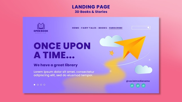 Landing Page Template for Books with Stories and Letters – Free PSD Download