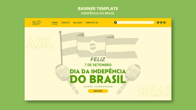 Free PSD landing page template for brazil independence day celebration