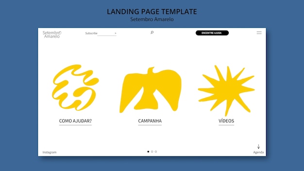 Free PSD landing page template for brazilian suicide prevention month awareness