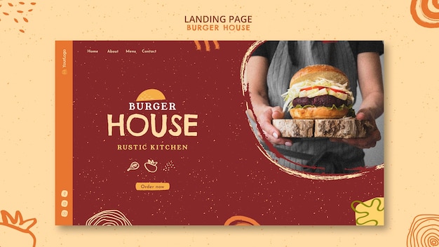 Landing page template burger house