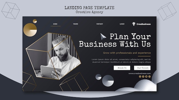 Landing page template for business partnering company