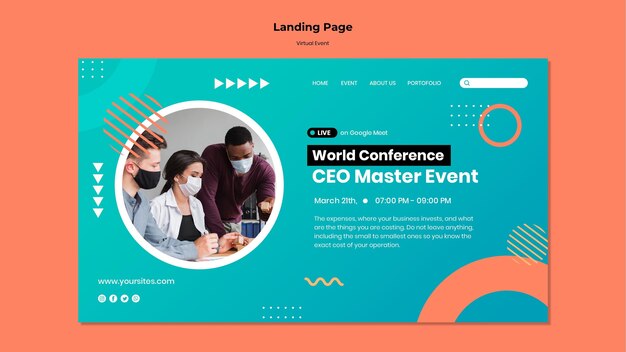 CEO 마스터 이벤트 컨퍼런스를위한 랜딩 페이지 템플릿