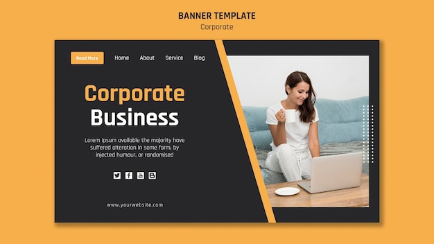 Landing Page Template for Corporate Business – Free PSD Download