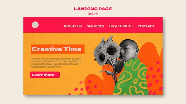 Free PSD landing page template for creativity event