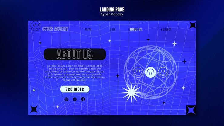 Free PSD landing page template for cyber monday sales
