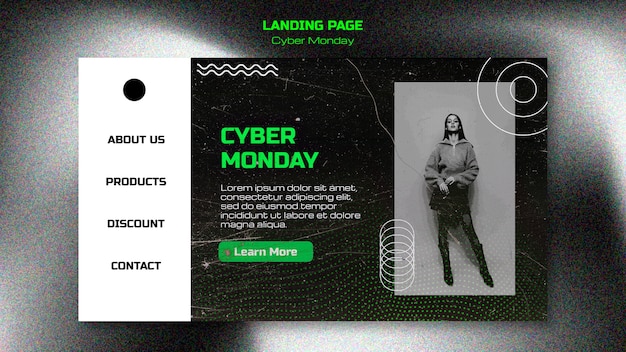 Free PSD landing page template for cyber monday sales