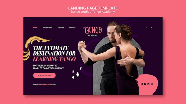 Free PSD landing page template for dance studio classes