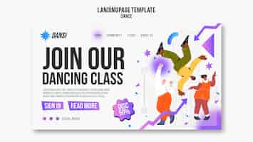 Free PSD landing page template for dance studio lessons