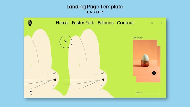 Free PSD landing page template for easter celebration